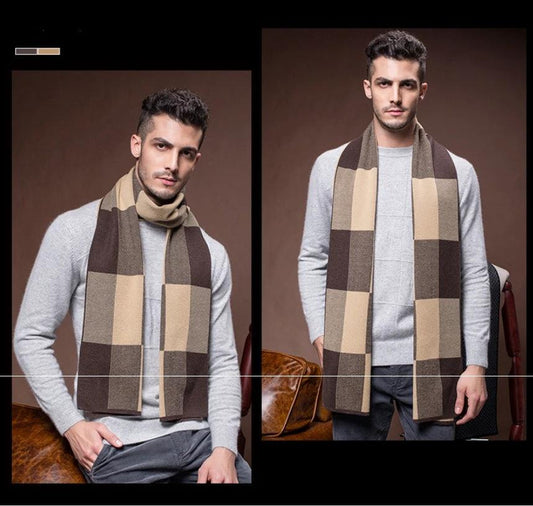 Men's Wool Plaid Scarf by GJG Denim
