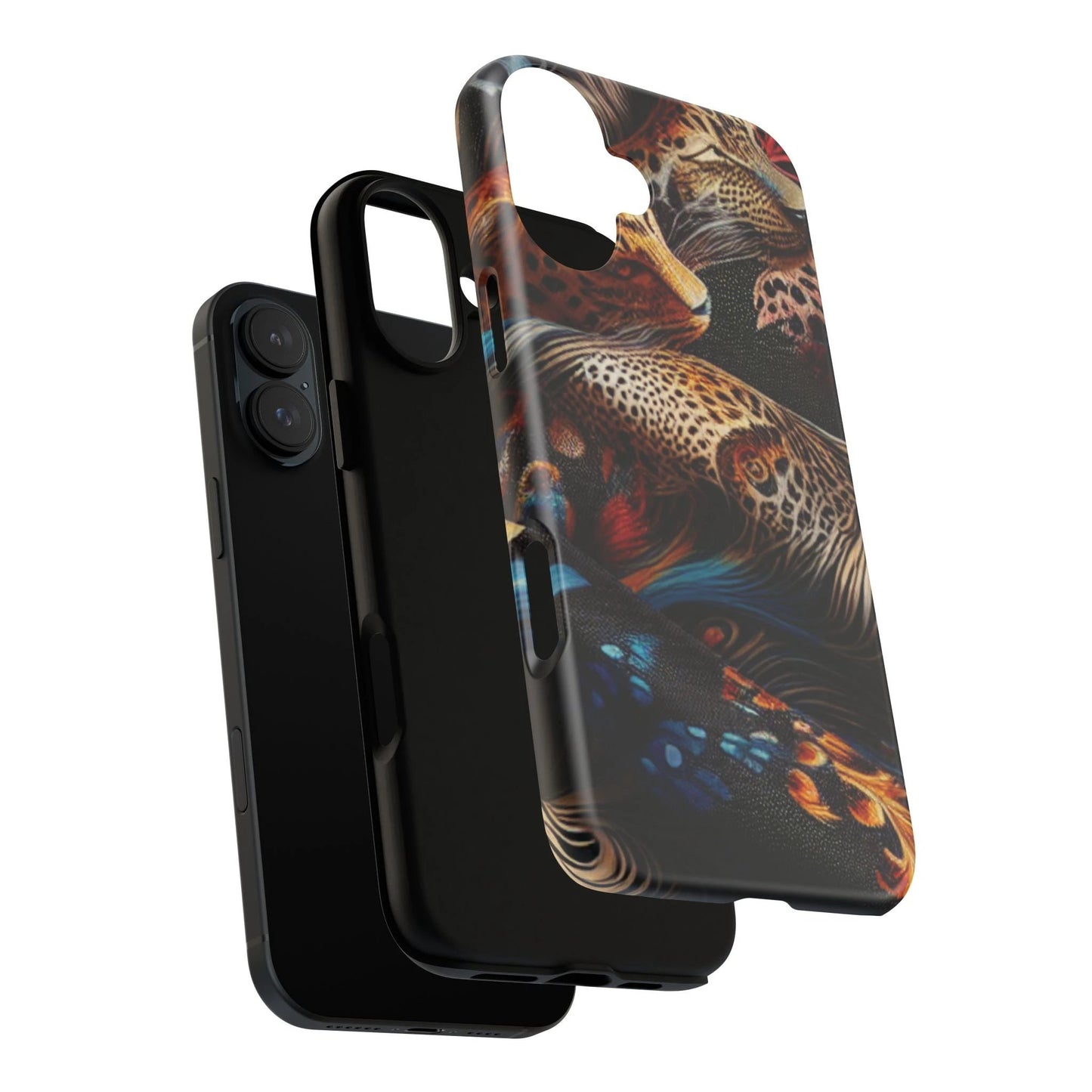 Stylish Tough Phone Case with Elegant Black and Gold Design by Printify