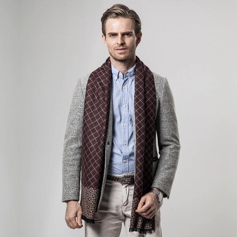 Classic Plaid Casual Warm Scarf For Men by GJG Denim