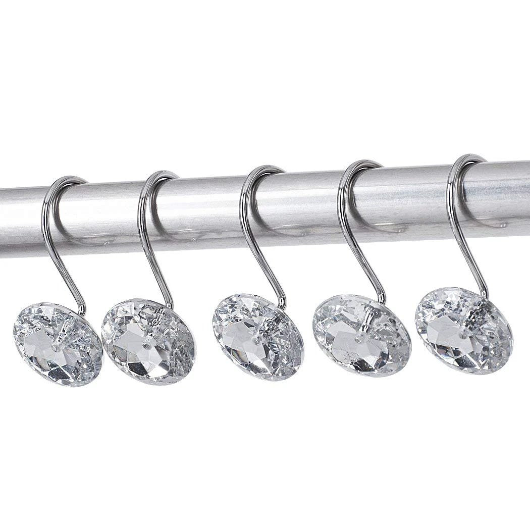 Transparent Rhinestone Shower Curtain Hook by GJG Denim