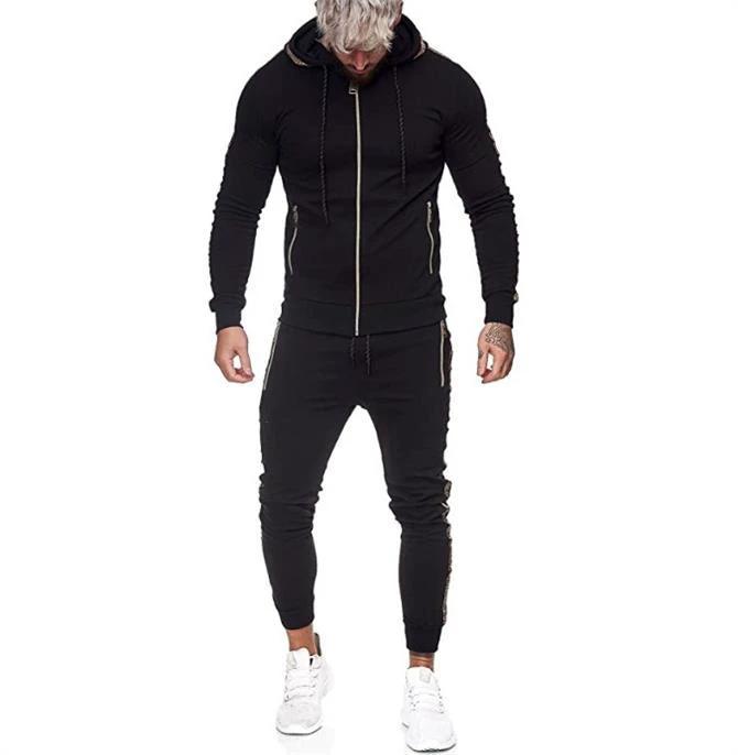 Men's Solid Color Casual Set With Hood by GJG Denim