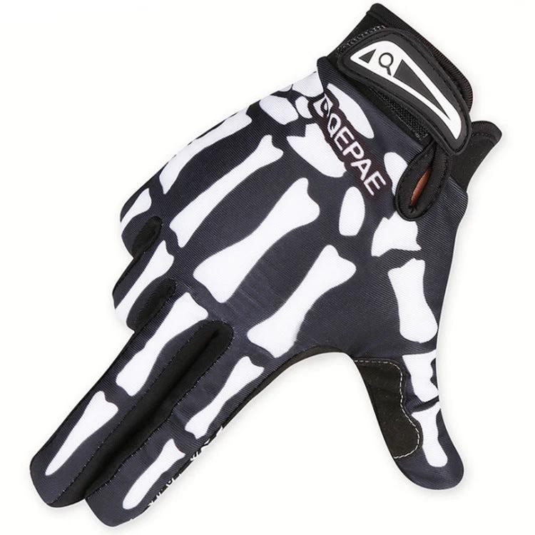 Sports Outdoor Full Finger Skull Riding Gloves For Men by GJG Denim
