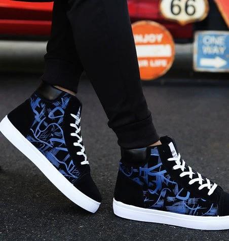 Spring high top shoes Korean Edition men''s shoes by GJG Denim