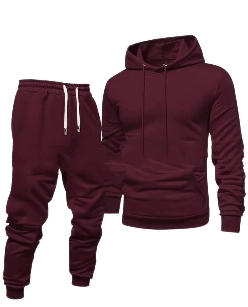 Men's Hooded Sweatshirt And Sweatpants Sports Suit by GJG Denim