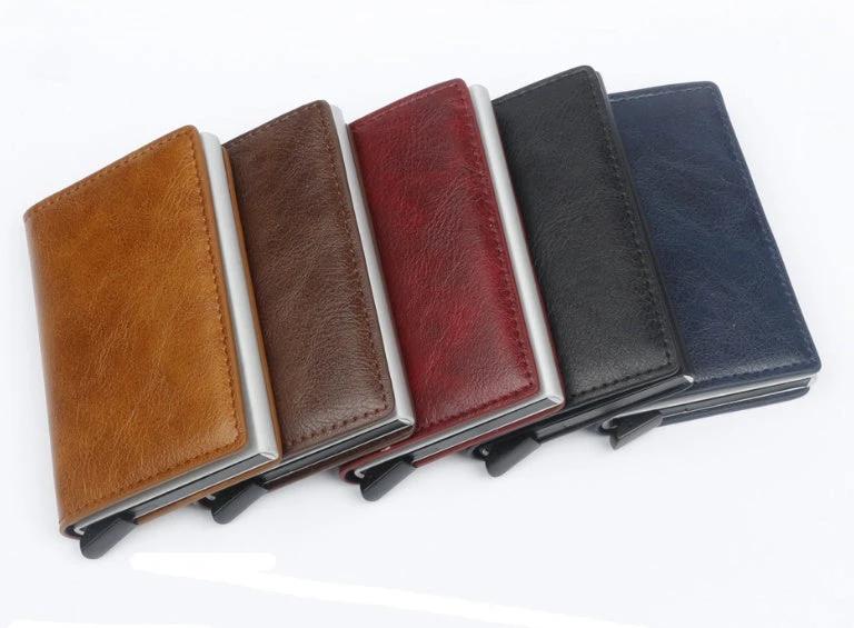 Automatic Pop-up Leather Card Holder For Men by GJG Denim