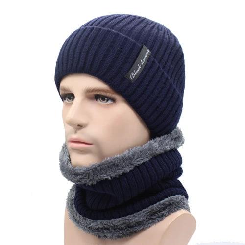 Men's Knitted Beanie and Neck Warmer Set (or Single Beanie) by GJG Denim