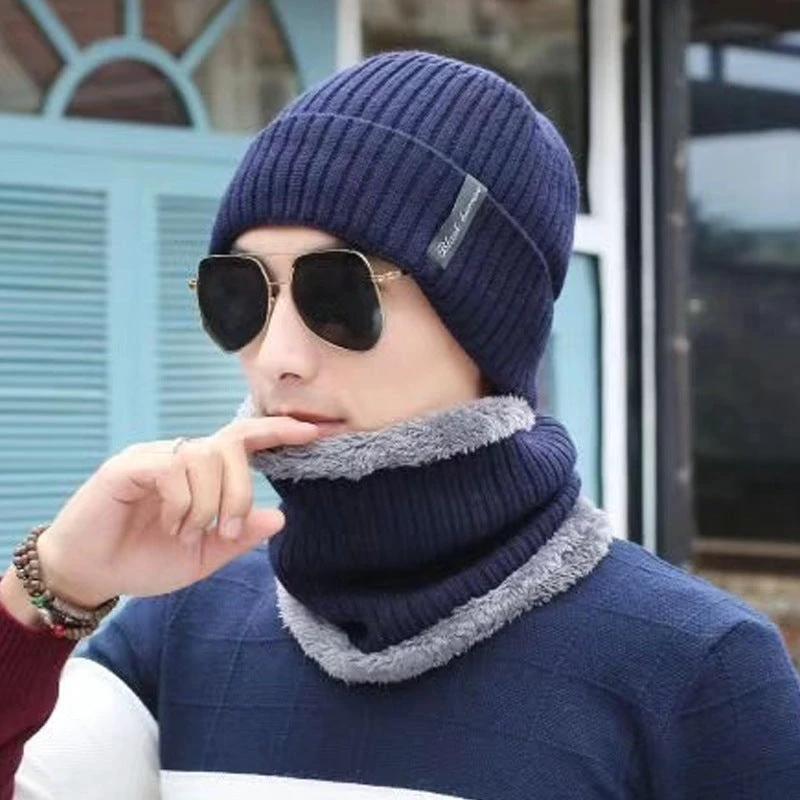 Men's Knitted Beanie and Neck Warmer Set (or Single Beanie) by GJG Denim