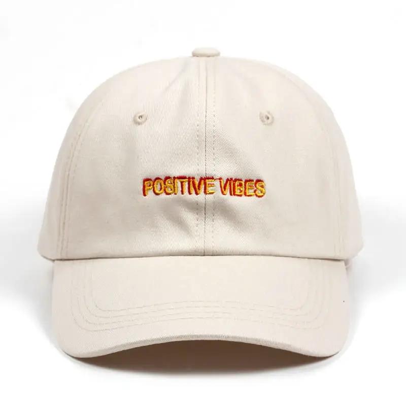 Men's "Positive Vibes" Cotton Embroidered Baseball Cap For Men by GJG Denim