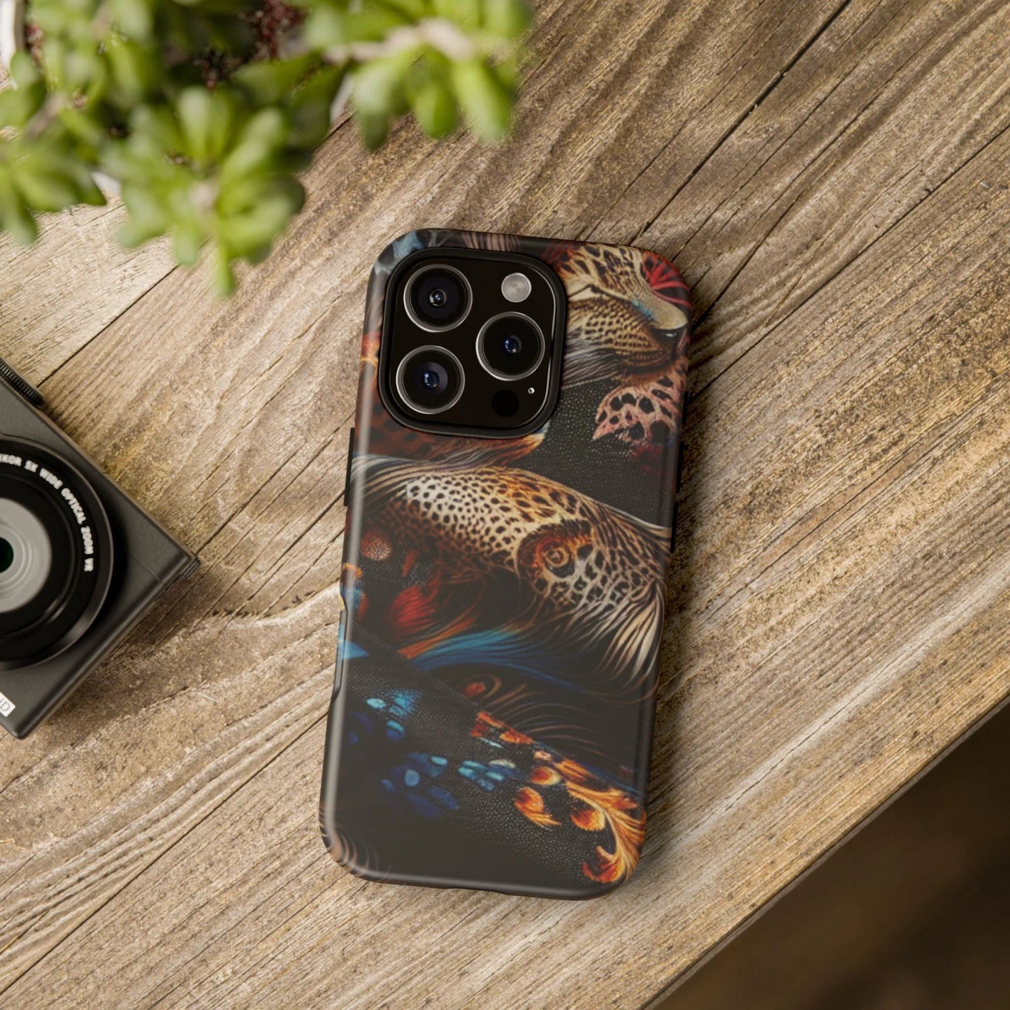 Stylish Tough Phone Case with Elegant Black and Gold Design by Printify