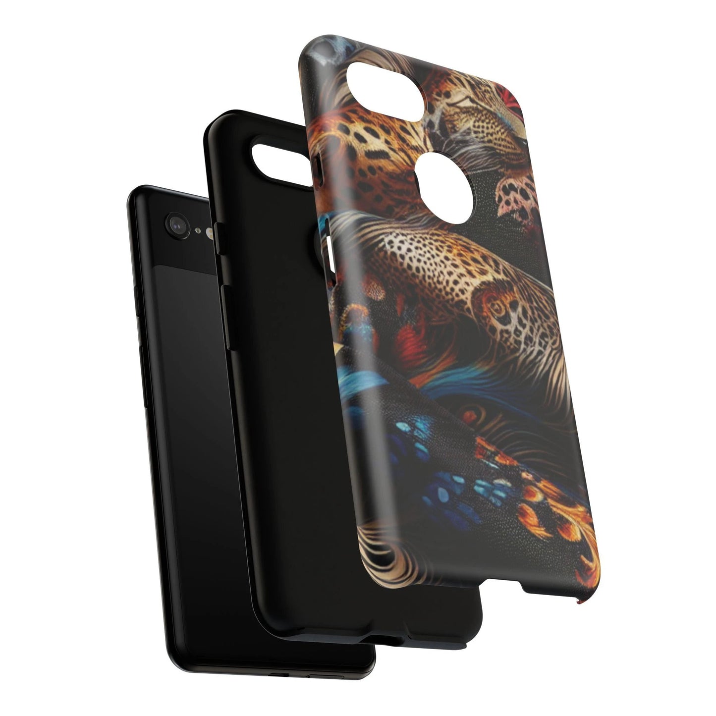 Stylish Tough Phone Case with Elegant Black and Gold Design by Printify