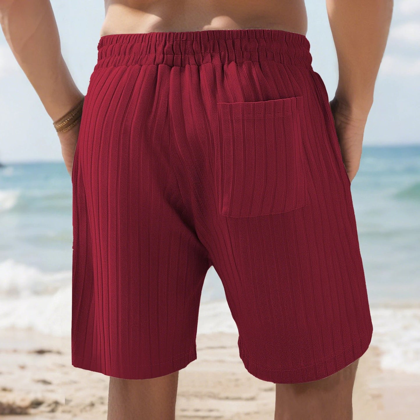 Sports Shorts Multi-bag Lace Men's Striped Beach shorts by GJG Denim