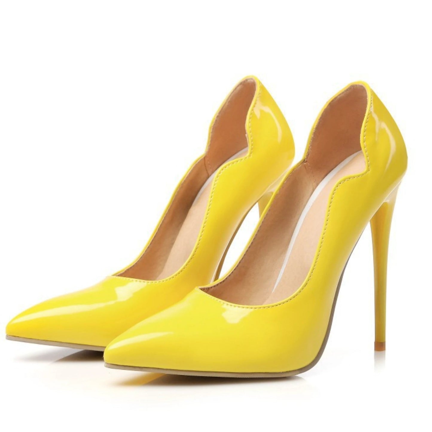 Sexy High-heeled Stiletto Patent Leather Pumps by GJG Denim