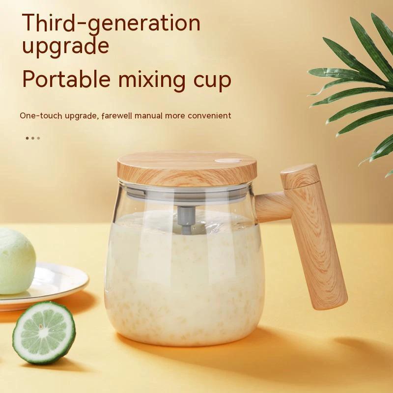 400ML Self Stirring Coffee Mug Electric Mixing Glass Coffee CupHigh Speed Fast Automatic Coffee Cup For Gyms Dining Room Kitchen Gadgets by GJG Denim