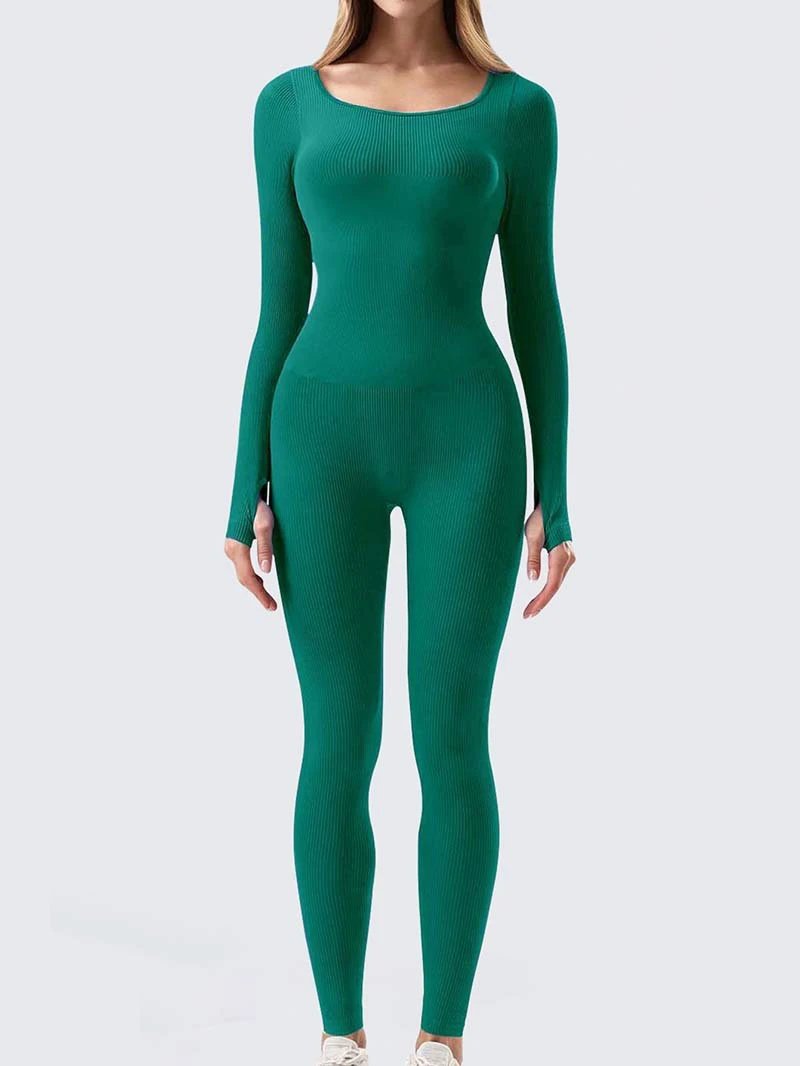 Sports Workout Clothes Slim Thread Long Sleeve Tights by GJG Denim