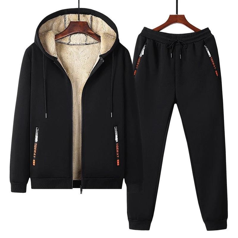 Winter Fleece-lined Thick Men's Sweatsuit by GJG Denim