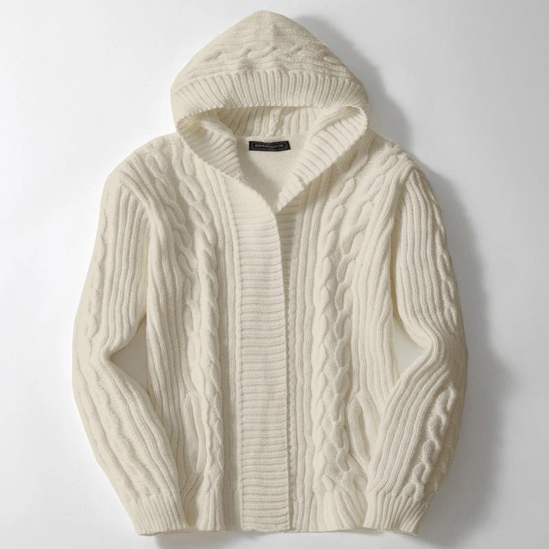Men's Twisted-knit Cardigan Sweater by GJG Denim