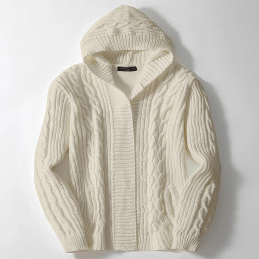 Men's Twisted-knit Cardigan Sweater by GJG Denim