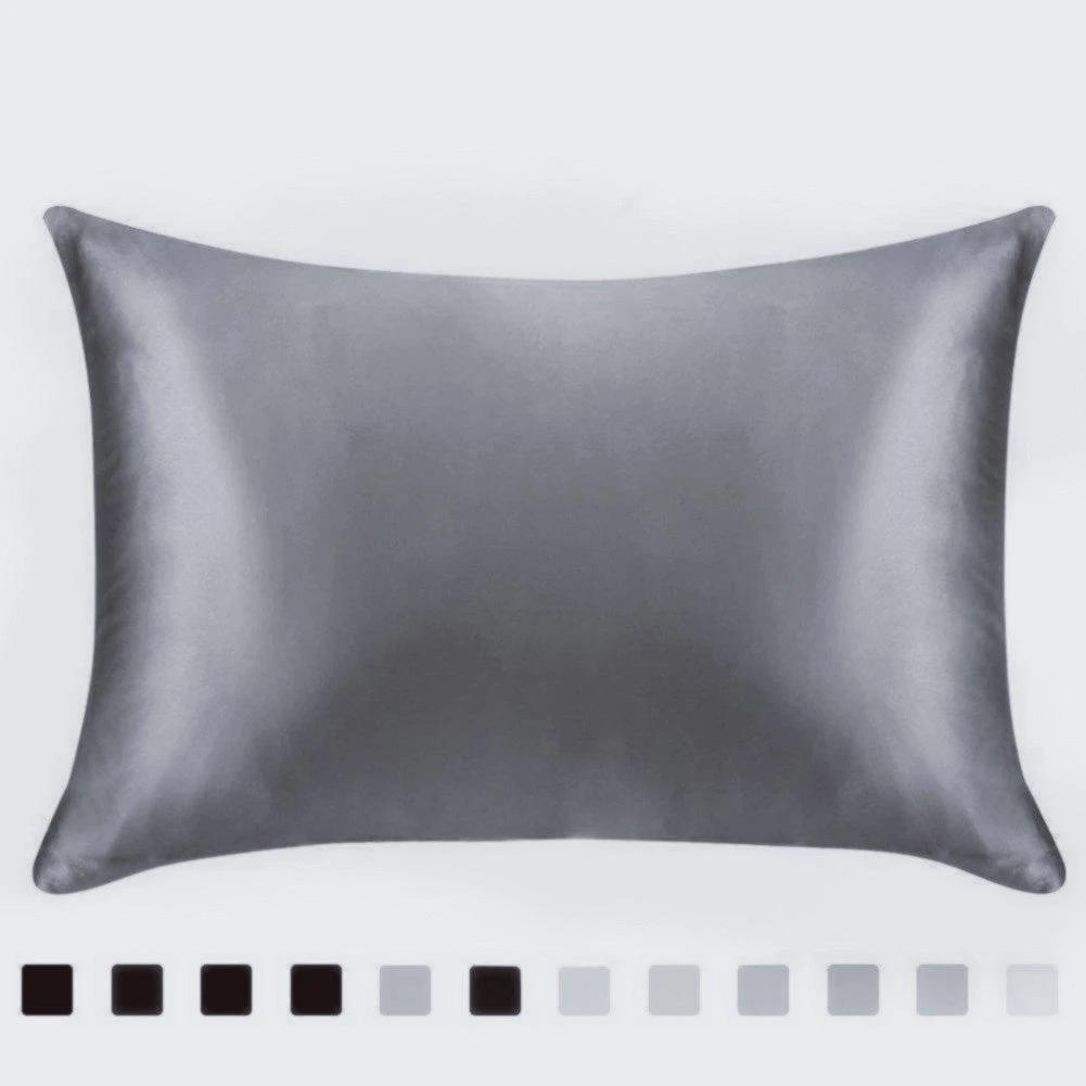 Pillowcase Satin Solid Color Simulation Silk Single Pillowcase Ice Silk Pillowcase by GJG Denim