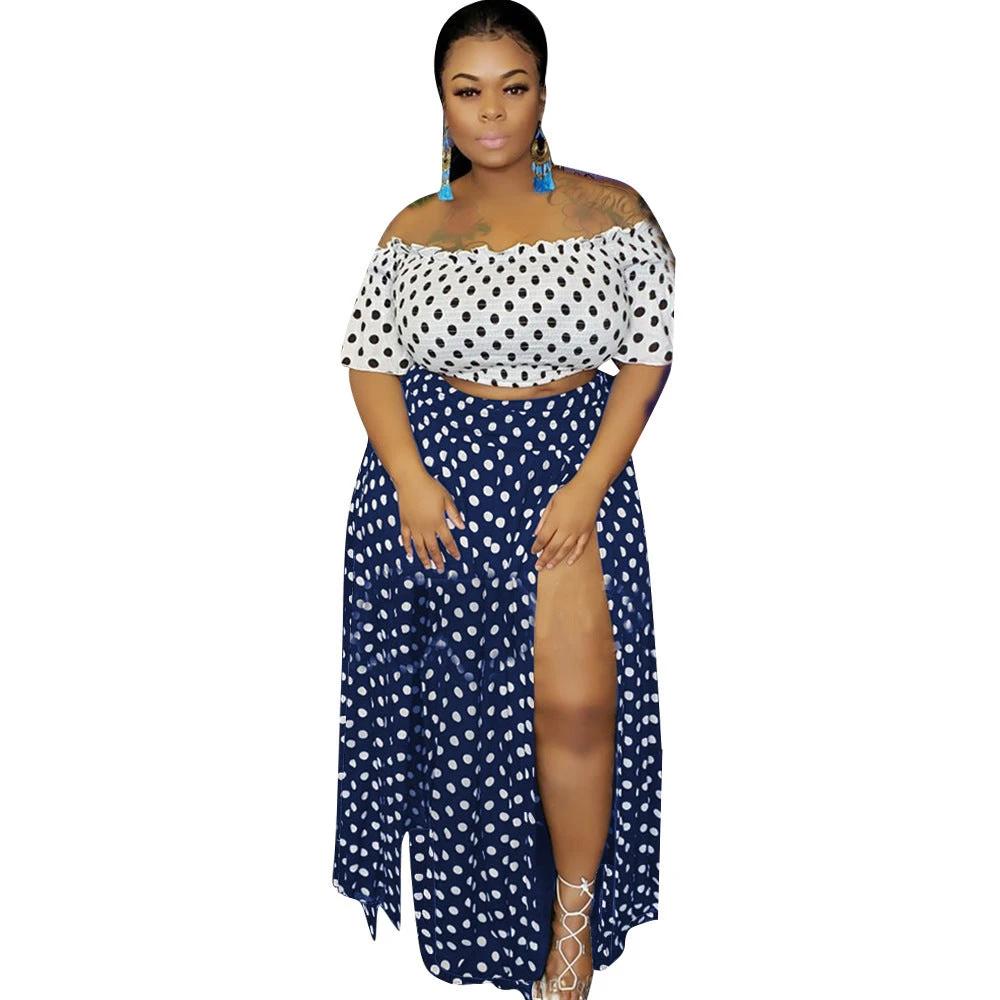 Lus size L-5XL women Summer Dot Print Slas by GJG Denim