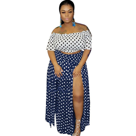 Lus size L-5XL women Summer Dot Print Slas by GJG Denim