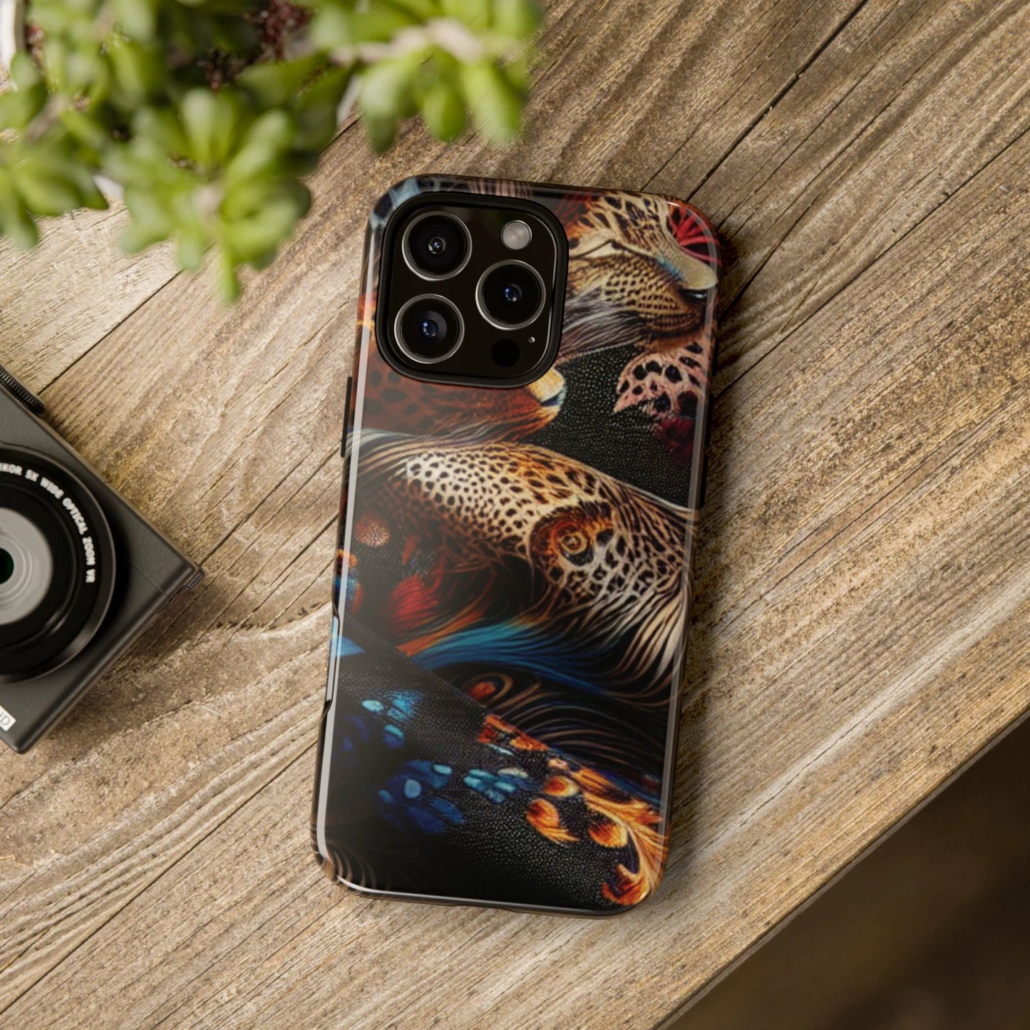 Stylish Tough Phone Case with Elegant Black and Gold Design by Printify