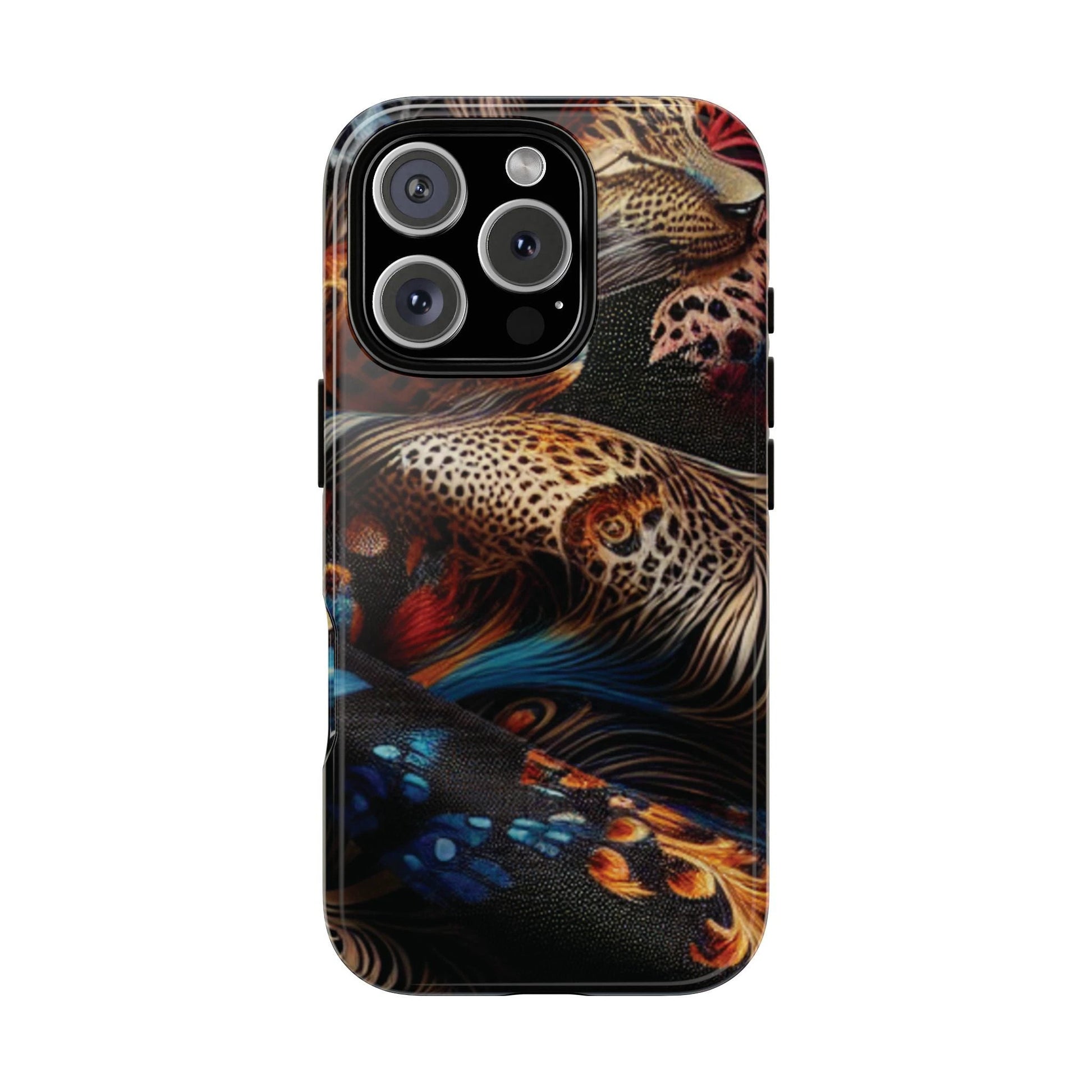 Stylish Tough Phone Case with Elegant Black and Gold Design by Printify