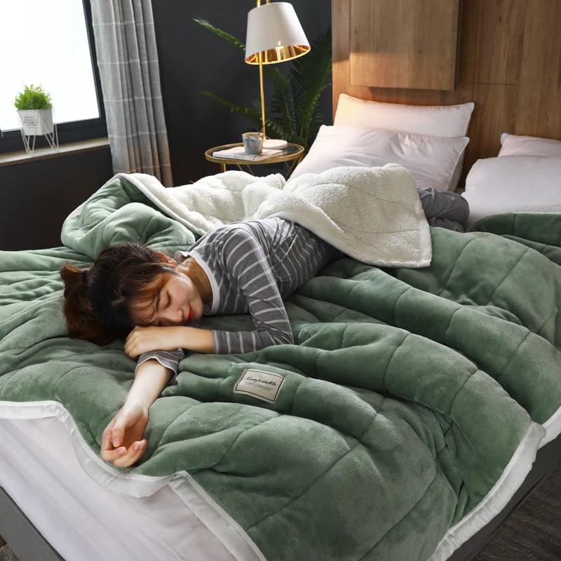 Fleece Throw Thick Warm Winter Blanket by GJG Denim