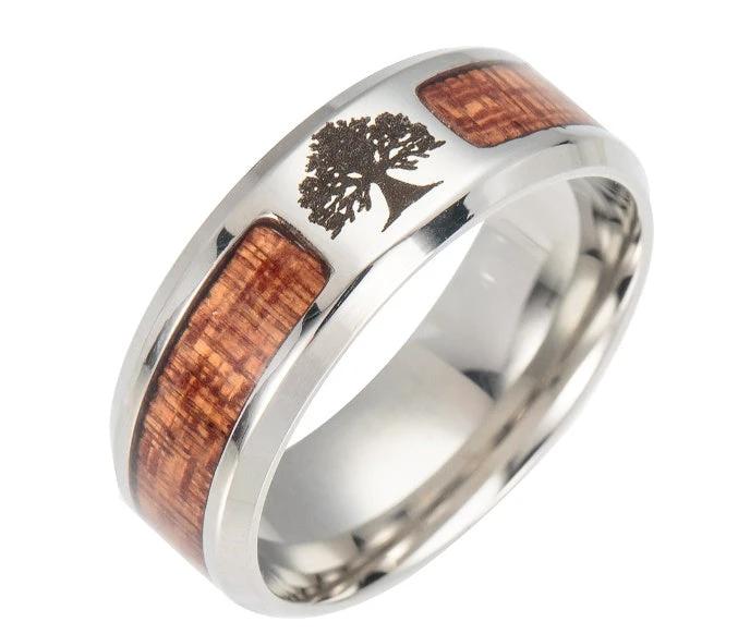 Men's Faux Wood Grain Ring by GJG Denim