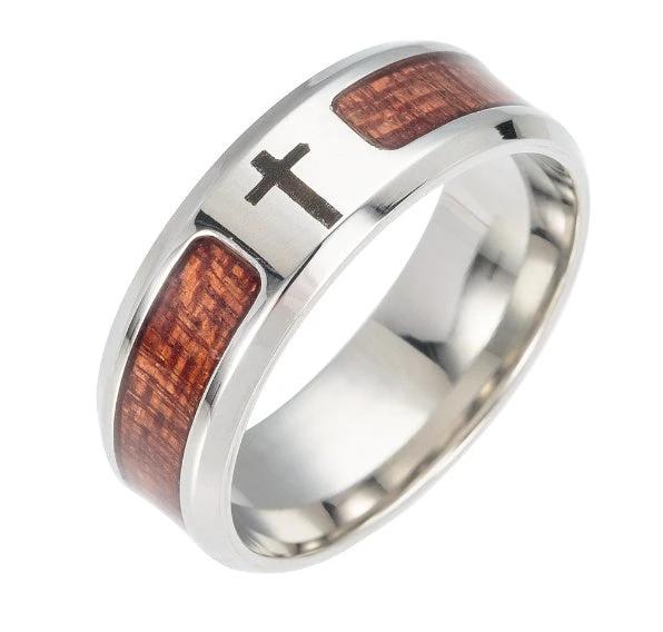 Men's Faux Wood Grain Ring by GJG Denim