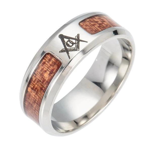 Men's Faux Wood Grain Ring by GJG Denim