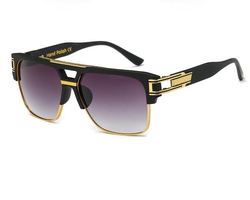 Men's Square Retro Colorful Reflective Sunglasses by GJG Denim