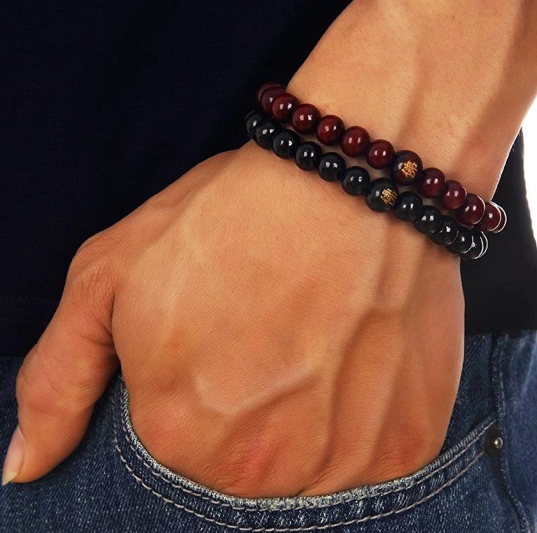 Natural Wooden Beaded Root Bracelet For Men by GJG Denim