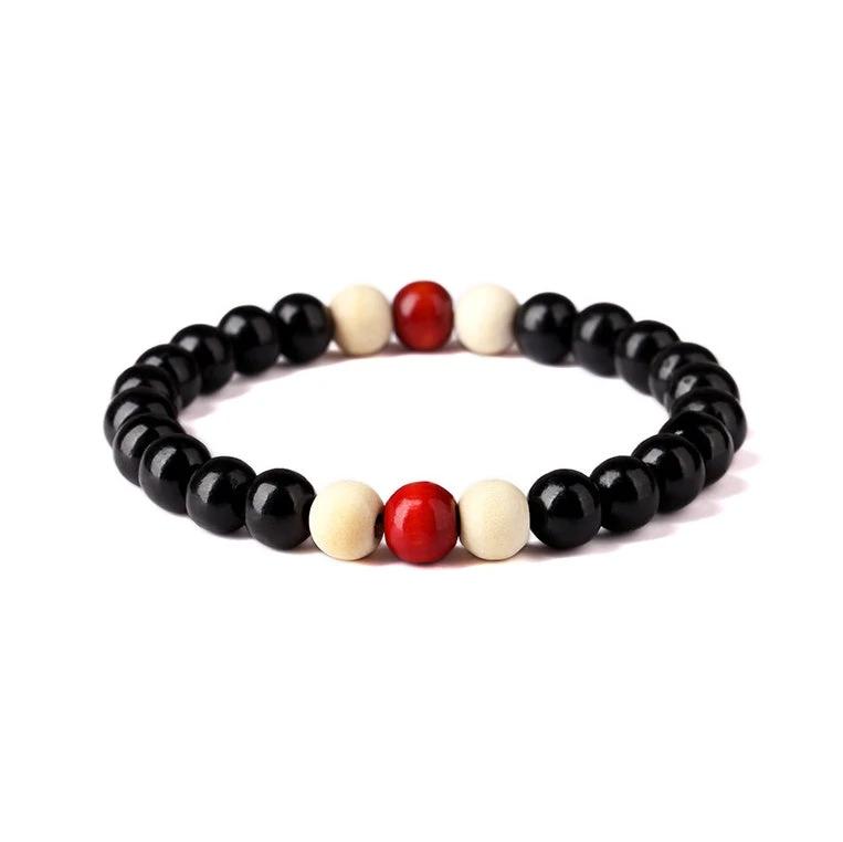 Natural Wooden Beaded Root Bracelet For Men by GJG Denim