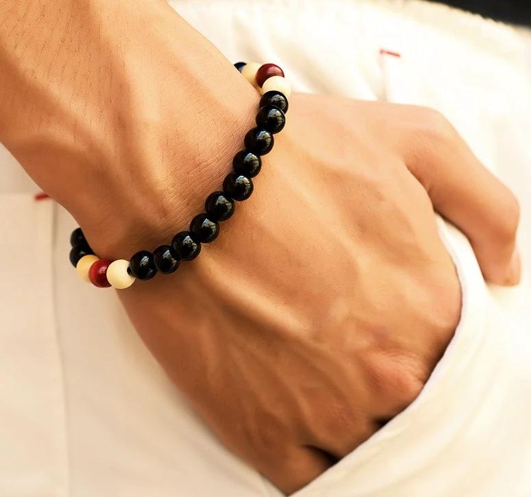 Natural Wooden Beaded Root Bracelet For Men by GJG Denim