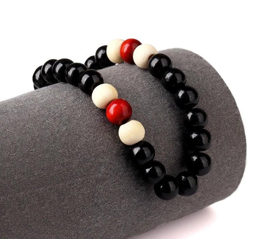 Natural Wooden Beaded Root Bracelet For Men by GJG Denim