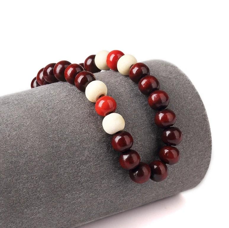 Natural Wooden Beaded Root Bracelet For Men by GJG Denim