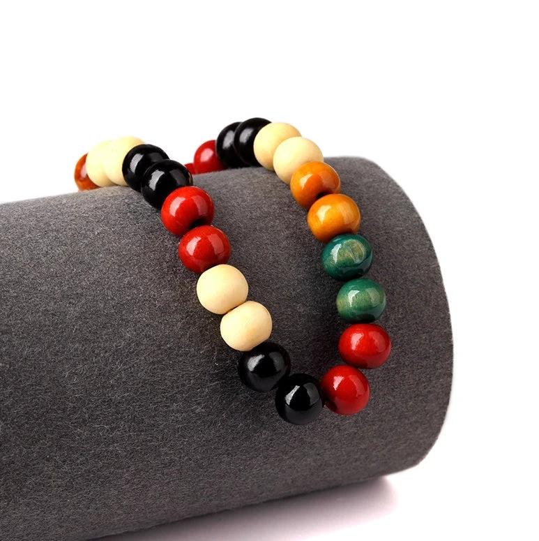 Natural Wooden Beaded Root Bracelet For Men by GJG Denim