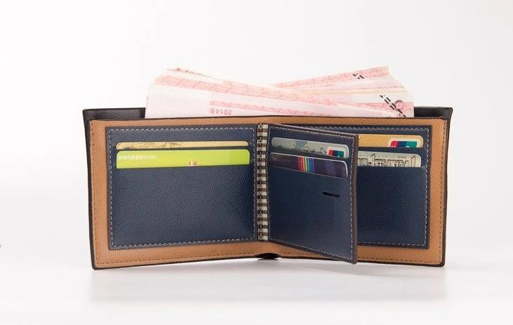 Wood-like Stripe PU leather Wallet for Men by GJG Denim