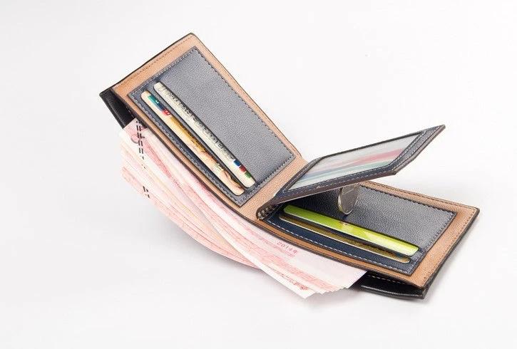 Wood-like Stripe PU leather Wallet for Men by GJG Denim