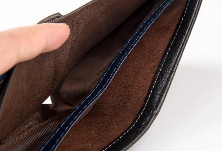 Wood-like Stripe PU leather Wallet for Men by GJG Denim