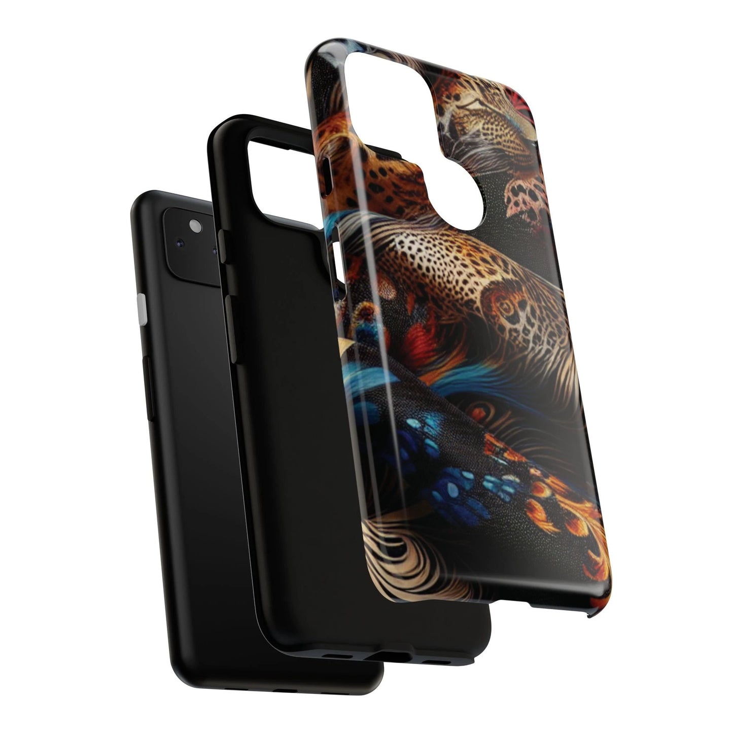 Stylish Tough Phone Case with Elegant Black and Gold Design by Printify