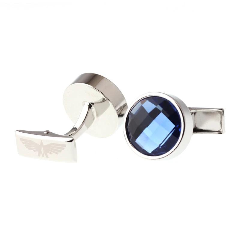 Men's Exquisite Blue Crystal Cufflinks by GJG Denim
