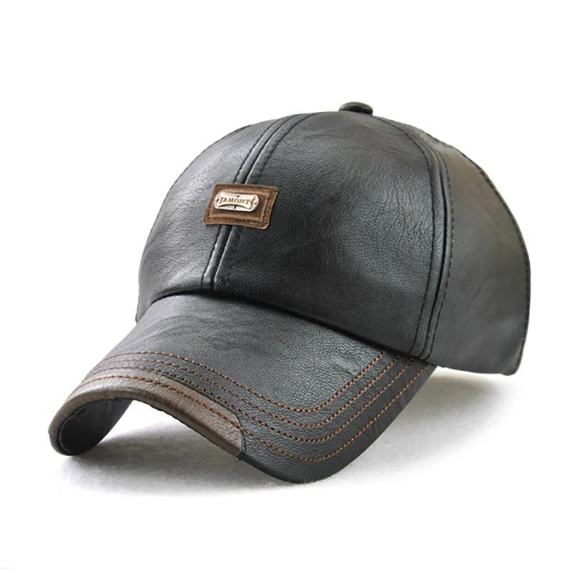 Men's Leather Baseball Cap by GJG Denim