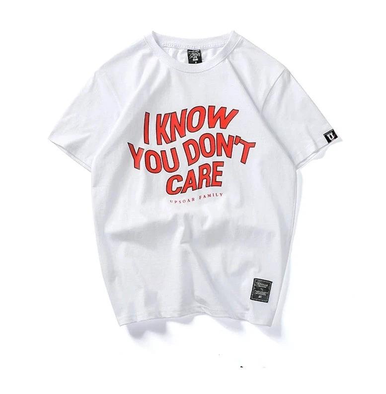 Men's " I Know You Don't Care" Short-sleeved T-shirt by GJG Denim