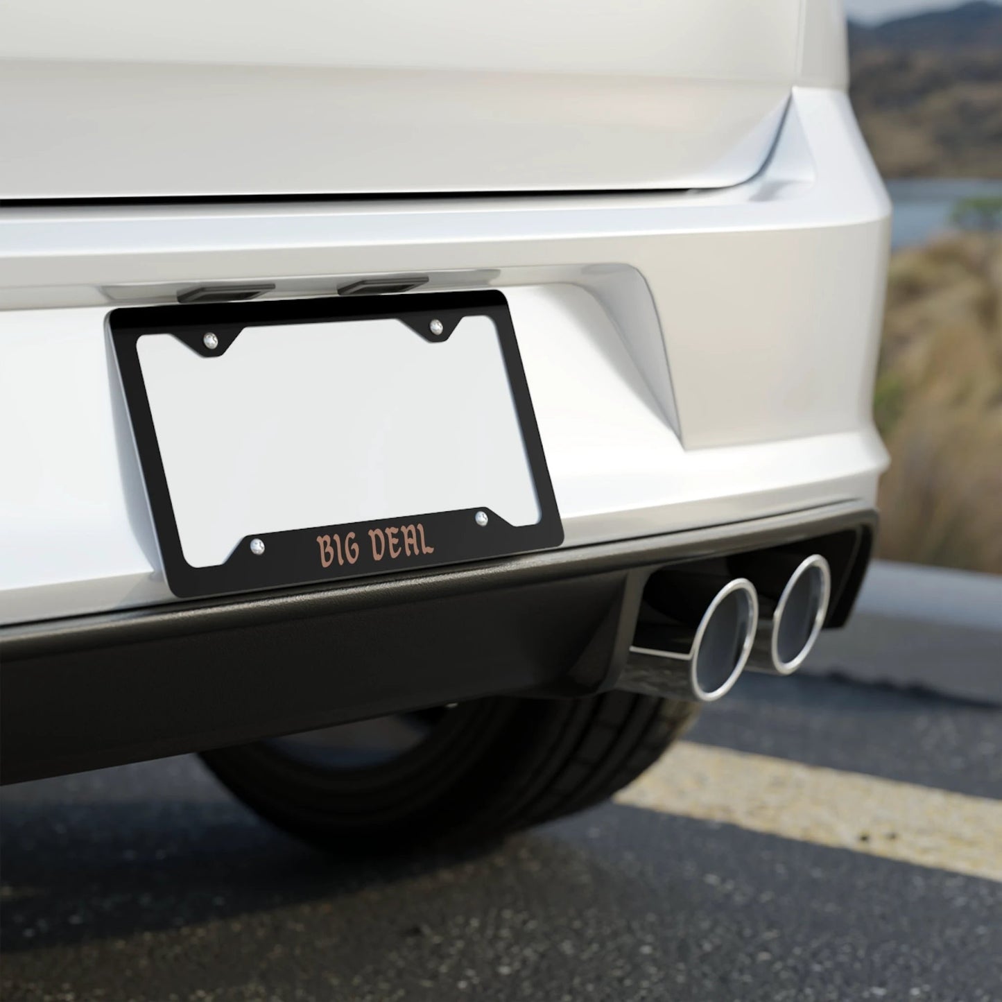Personalized Metal License Plate Frame - 'BIG DEAL' Design - Custom Car Accessory by Printify