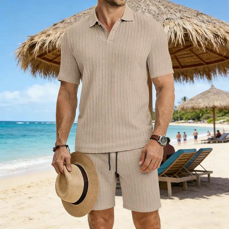 Men's Stretch Jacquard Textured Suit by GJG Denim