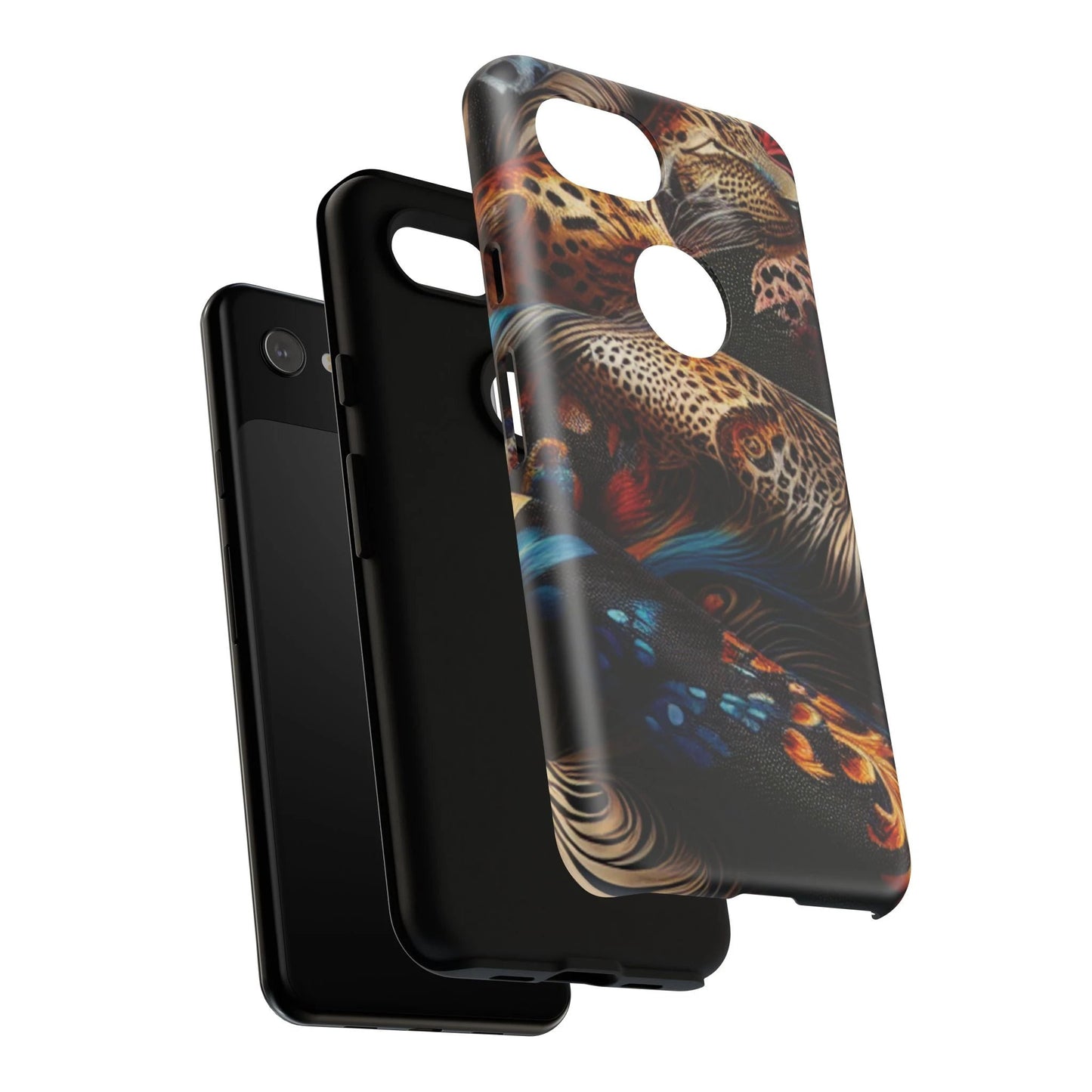 Stylish Tough Phone Case with Elegant Black and Gold Design by Printify