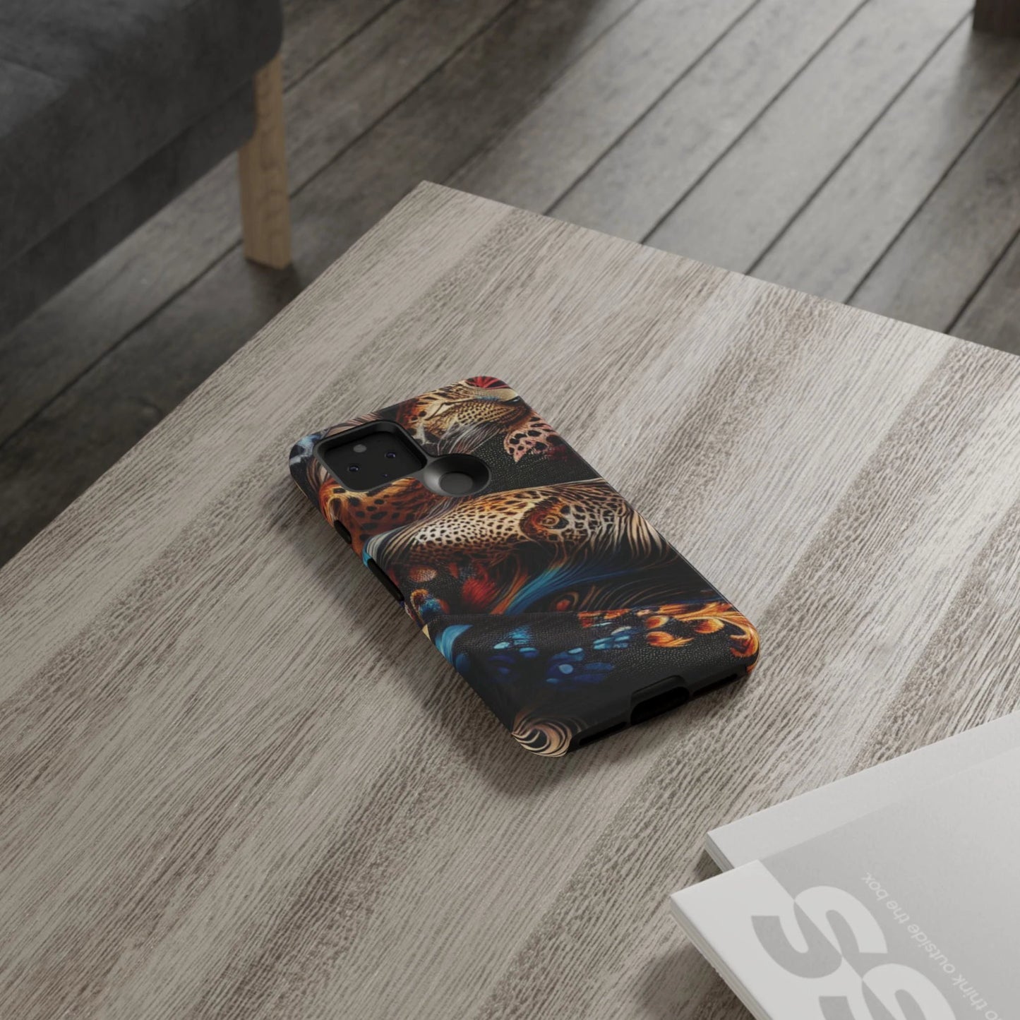 Stylish Tough Phone Case with Elegant Black and Gold Design by Printify