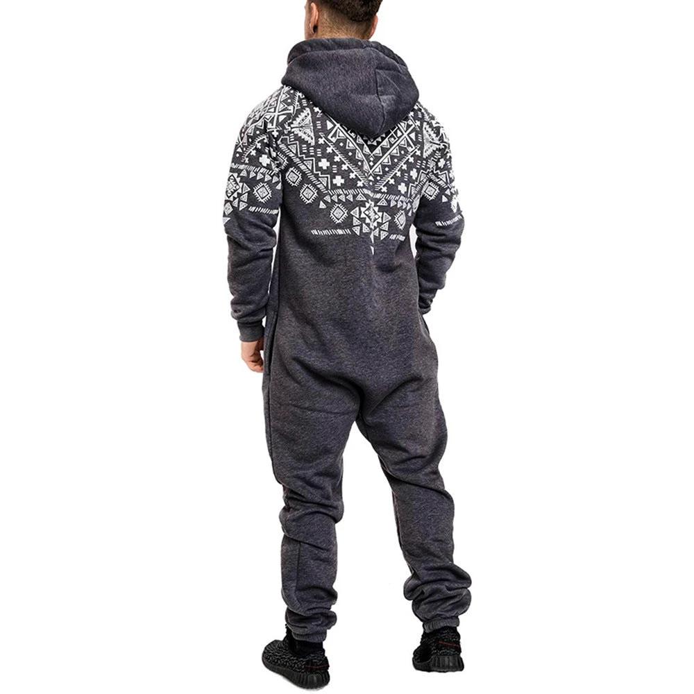 Men's Printed One-piece Pajamas by GJG Denim