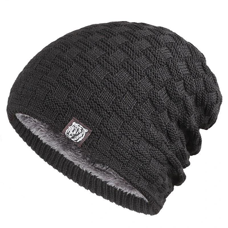 Men's Tiger Label Fleece Warm Beanie by GJG Denim